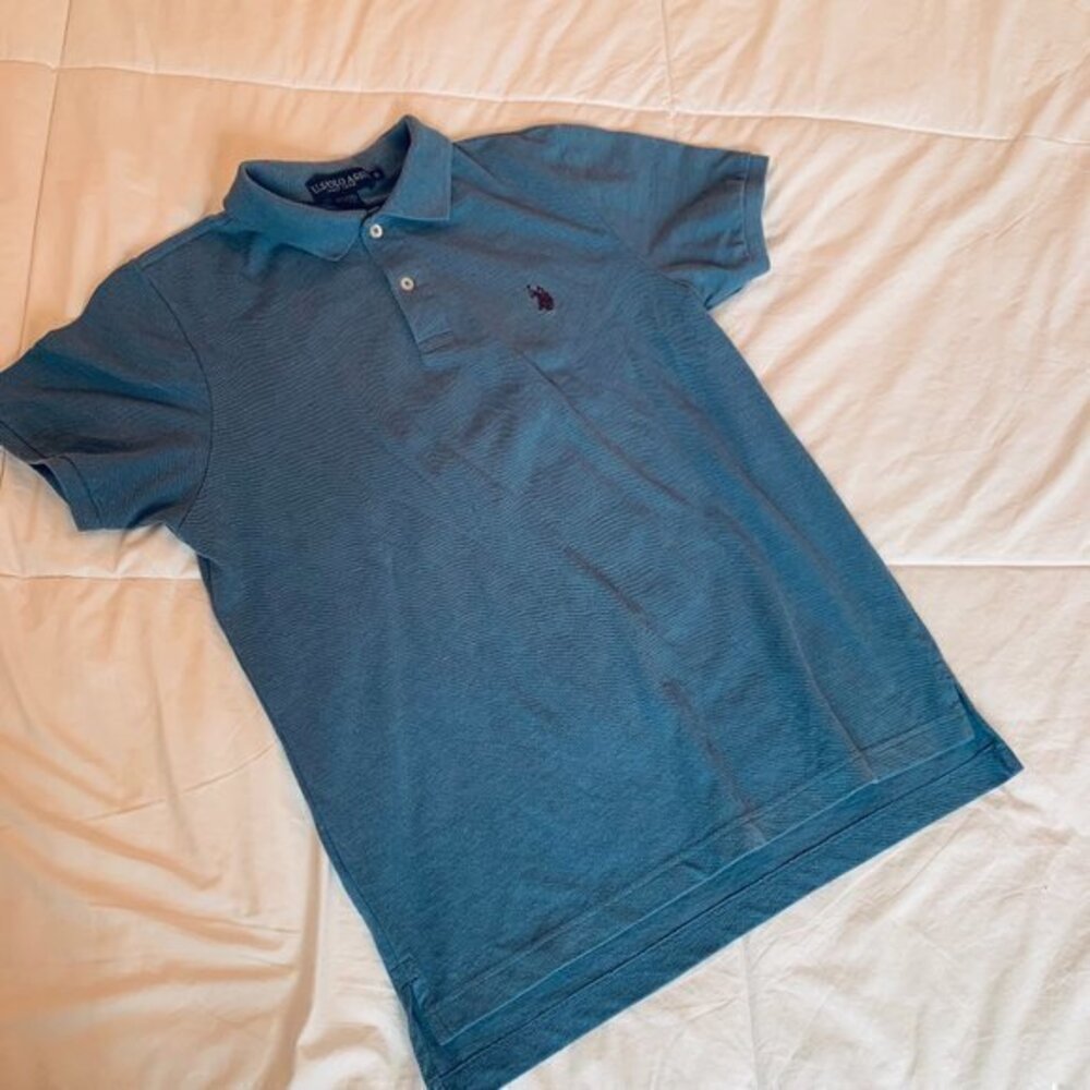US Polo Assn Teal Short Sleeve Cotton Polo with Collar